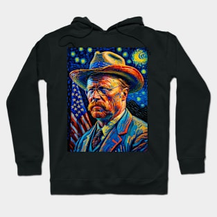 Theodore Roosevelt in starry night Hoodie